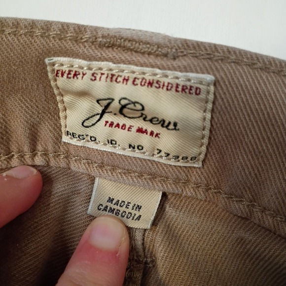 J. Crew 250 Jeans Mens 31/30 (28) Skinny-fit Tan Stretch Twill Faded Dill AZ961 - Picture 7 of 12